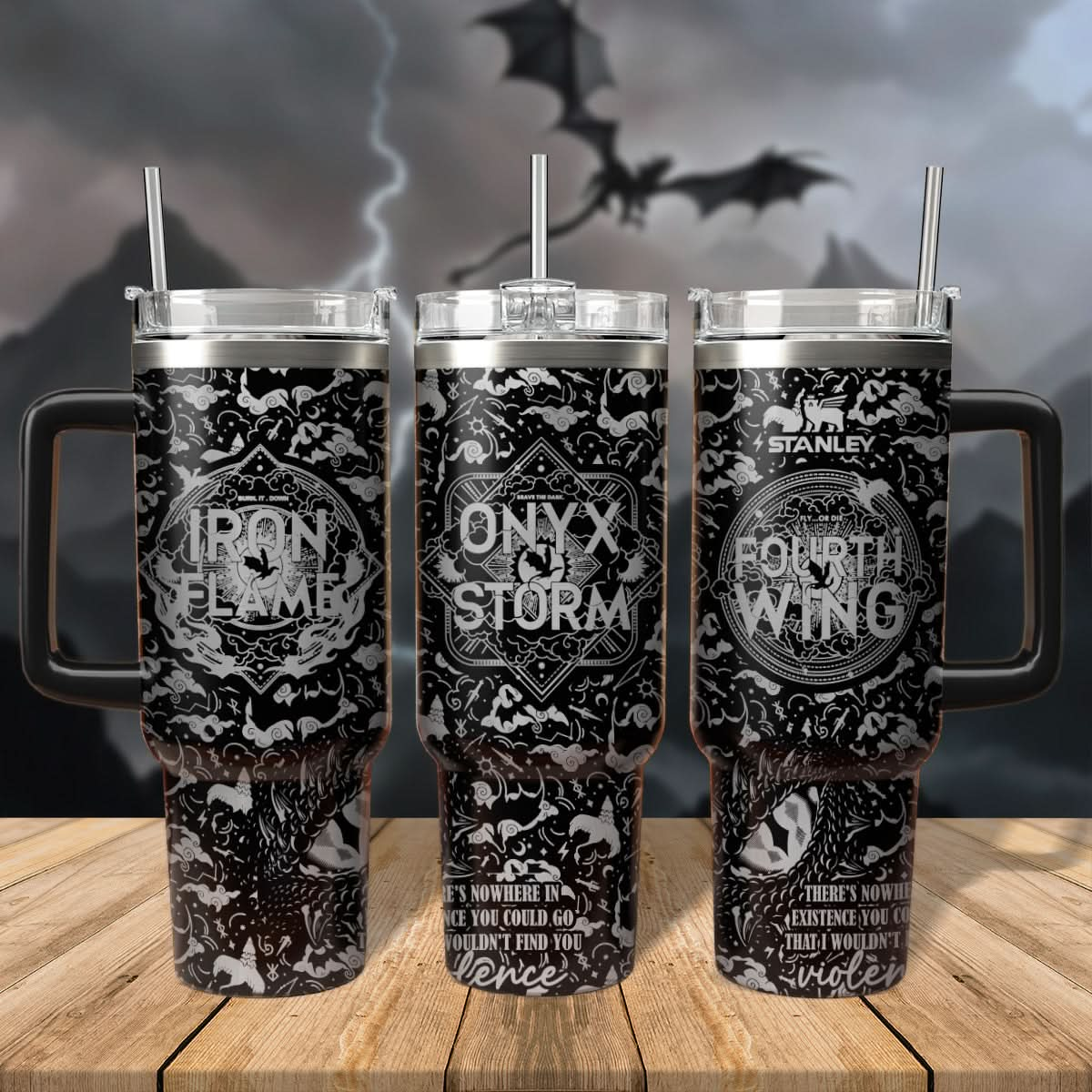 Fourth Wing - Iron Flame - Onyx Storm 40oz Tumbler - 407VTHNTB021