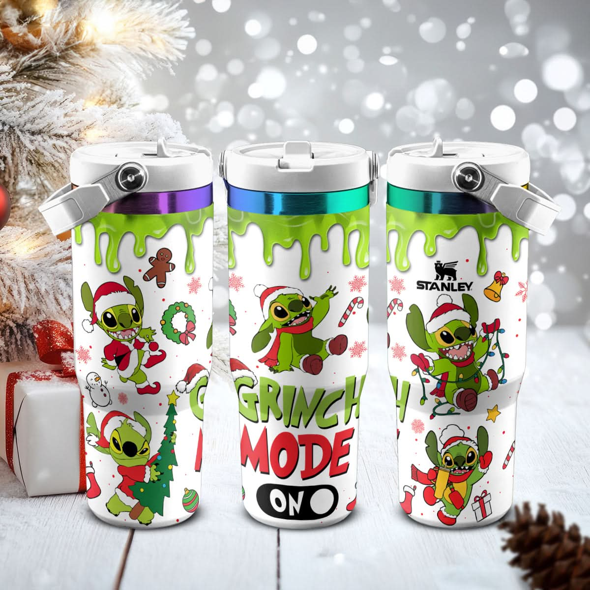 Stitch Grinch Movie IceFlow 40oz Custom Tumbler - 410TTHNTB007