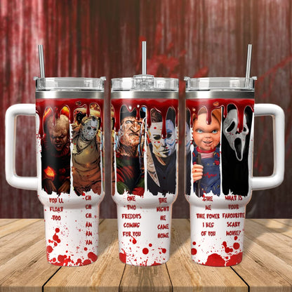 Horror Characters Quotes Movies 40oz Tumbler - 407HLHNTB067