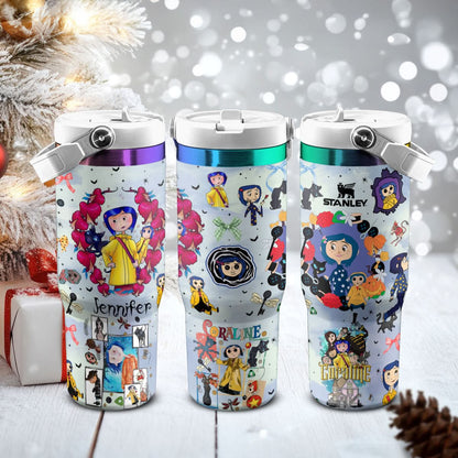 Custom Name Coraline Movie IceFlow 40oz Tumbler - 409HLHNTB183