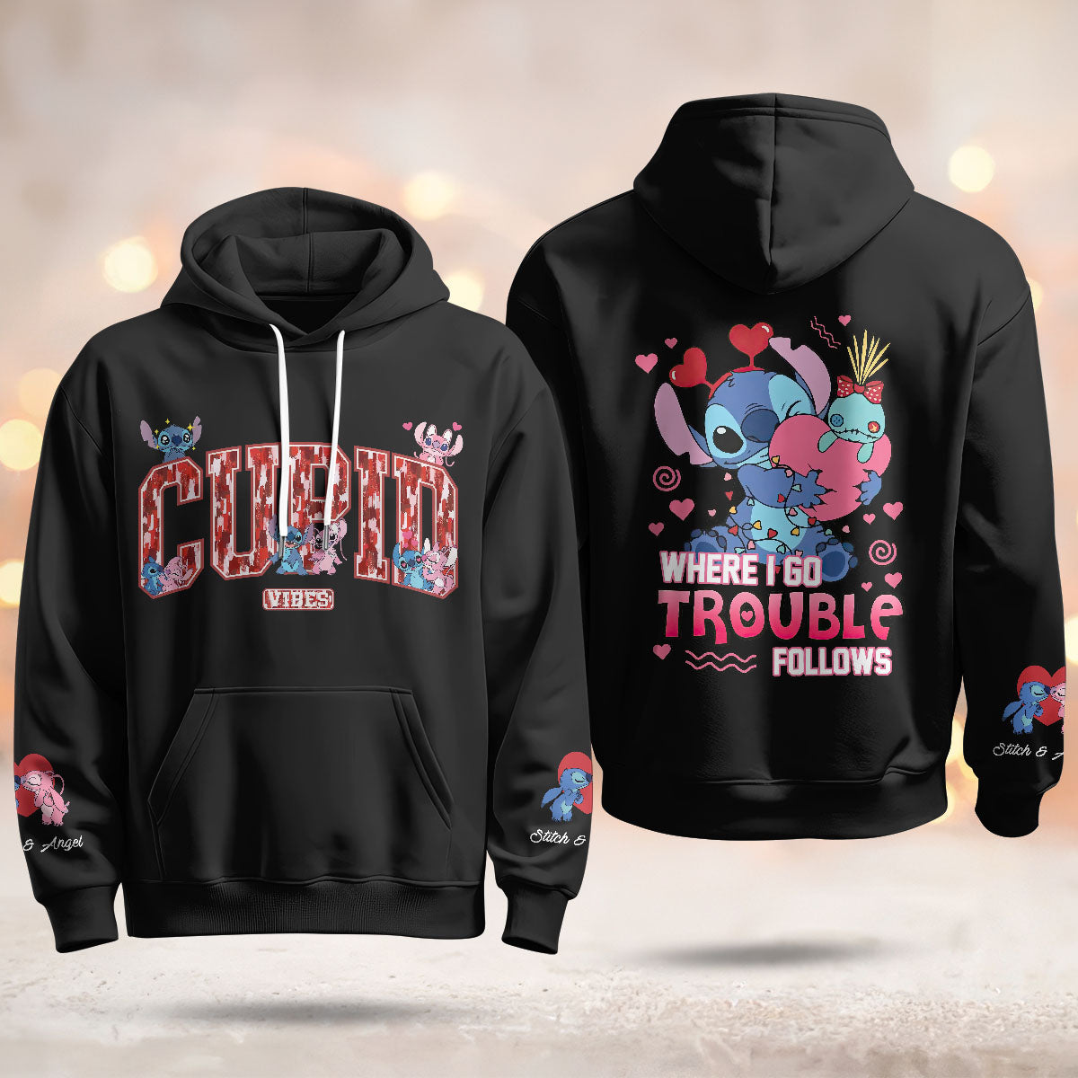 Best Gift For Couple Custom Printed Fleece Hoodie - 412MCTLFH009