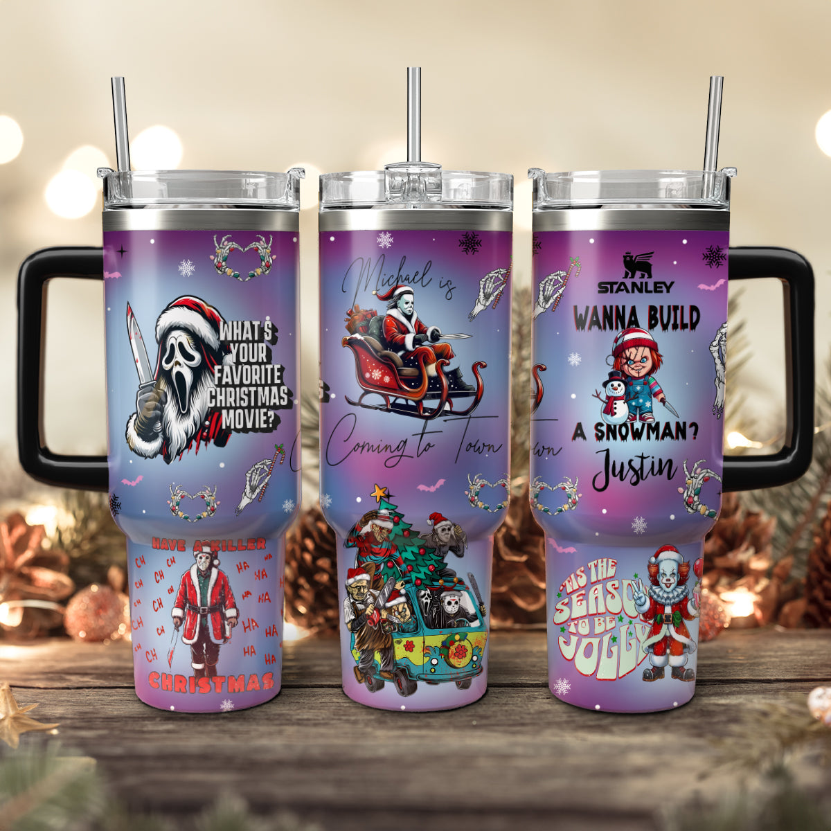 Christmas Horror Movies Character 40oz Tumbler - 411QA-TB001