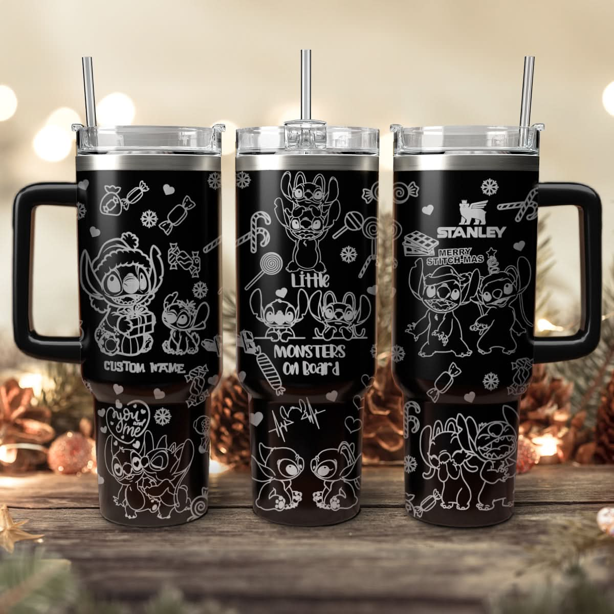 Custom Disney Stitch Christmas 40oz Tumbler- 410QA-TB032