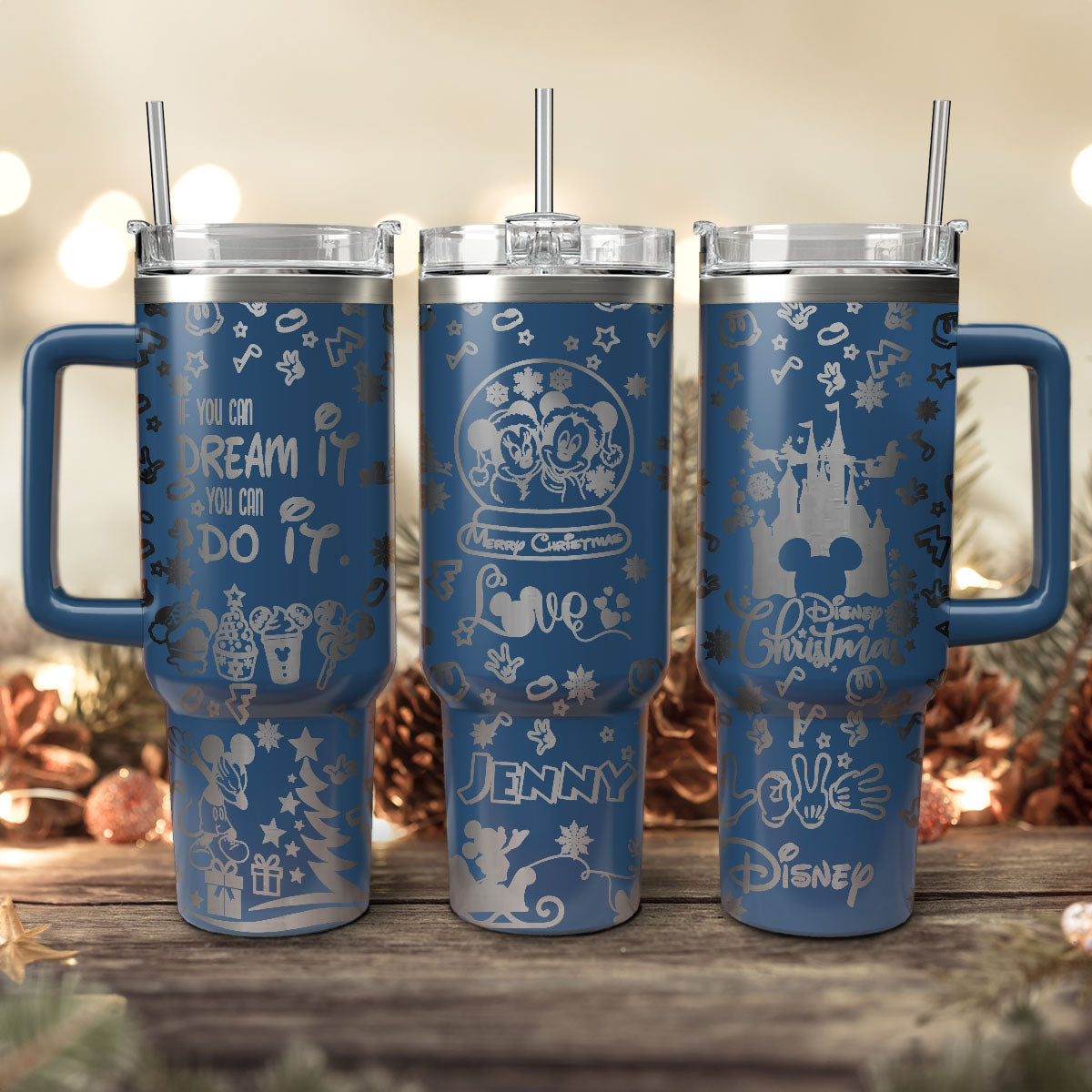 Custom Christmas Disney Movie 40oz Tumbler - 410TT-TB051