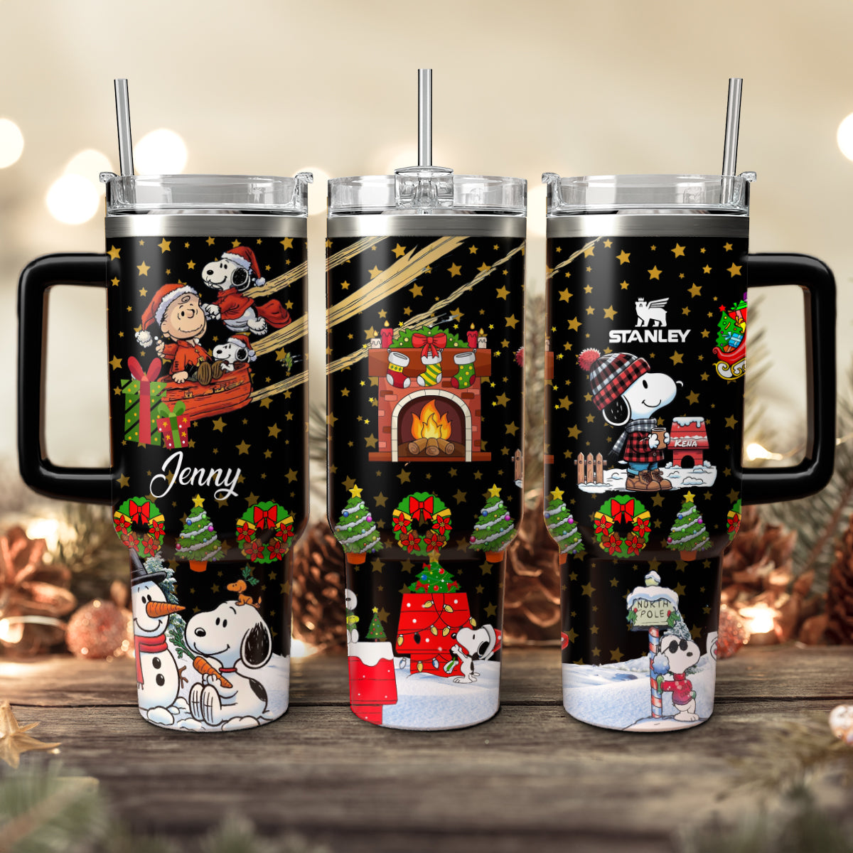 Christmas Custom Snoopy 40oz Tumbler- 411TT-TB023