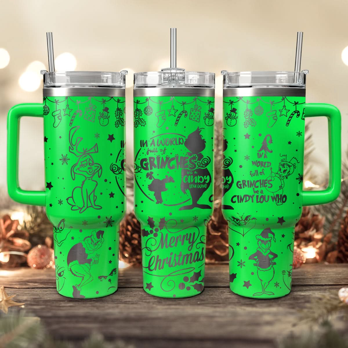 Grinch Movie 40oz Custom Tumbler - 410TTTLTB014