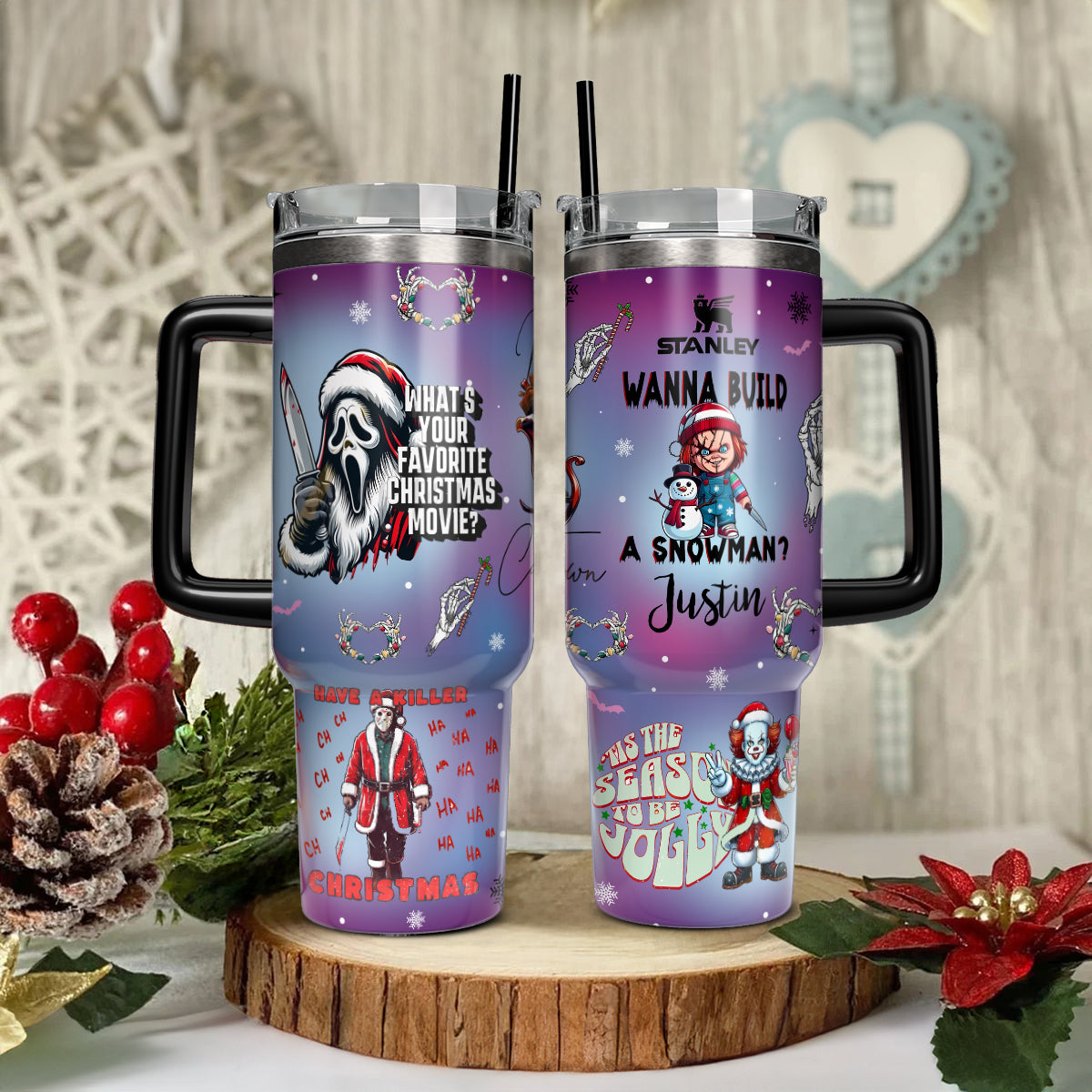 Christmas Horror Movies Character 40oz Tumbler - 411QA-TB001