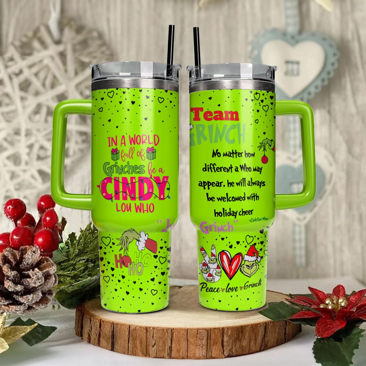 Custom Couple Grinch Movie 40oz Tumbler - 410TT-TB020