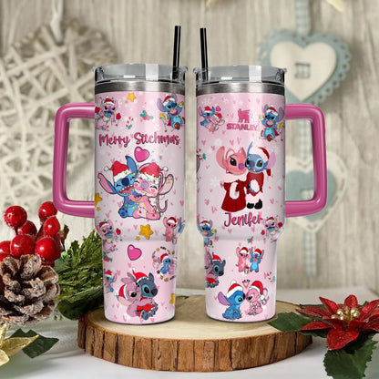 Custom Couple Stitch Christmas 40oz Tumbler- 411QA-TB005