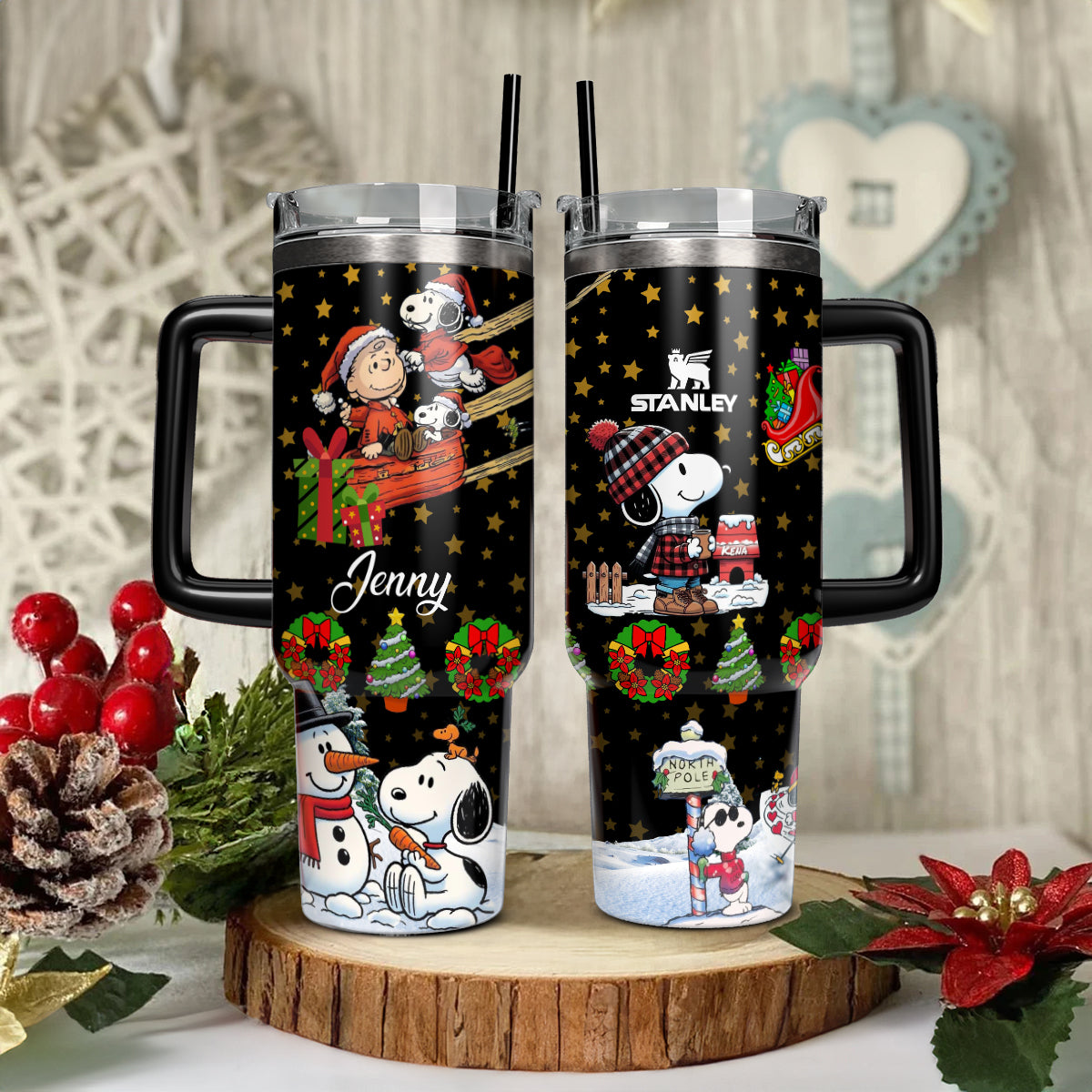 Christmas Custom Snoopy 40oz Tumbler- 411TT-TB023