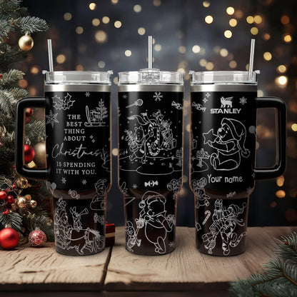 Custom Disney Pooh Bear Christmas Character 40oz Tumbler - 410QA-TB043