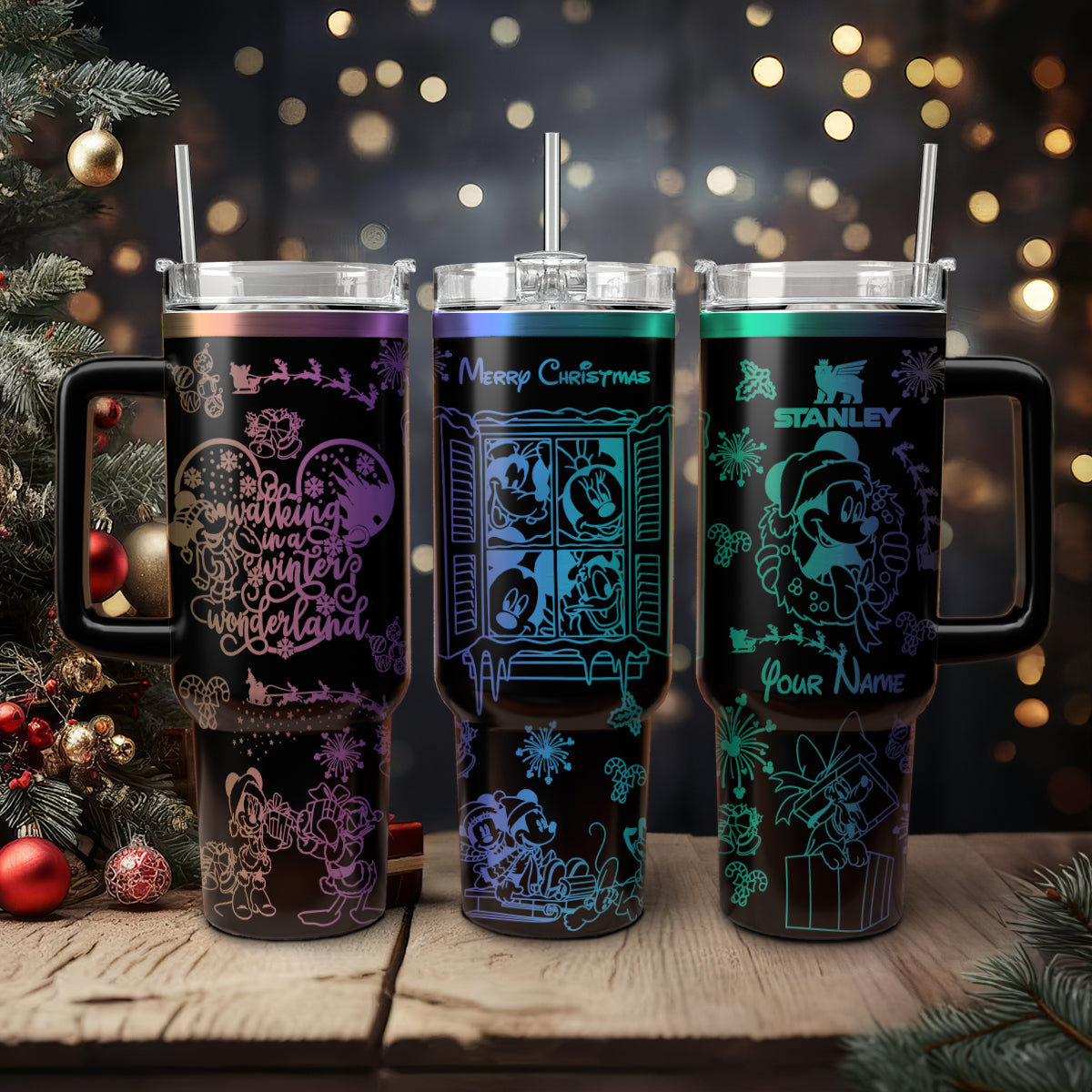 Custom Disney Mouse Christmas Character 40oz Tumbler - 410QA-TB044