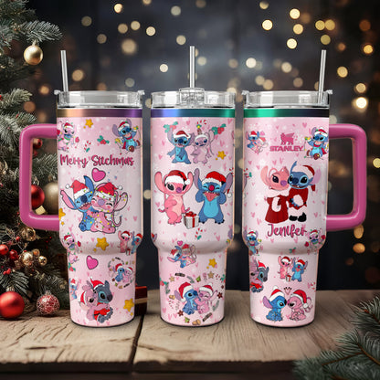 Custom Couple Stitch Christmas 40oz Tumbler- 411QA-TB005