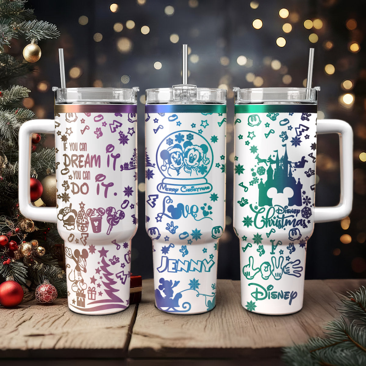 Custom Christmas Disney Movie 40oz Tumbler - 410TT-TB051