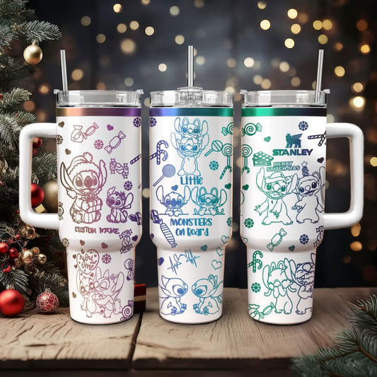 Custom Disney Stitch Christmas 40oz Tumbler- 410QA-TB032