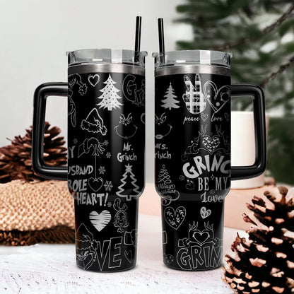 Custom Couple Grinch Character 40oz Tumbler - 410TT-TB024