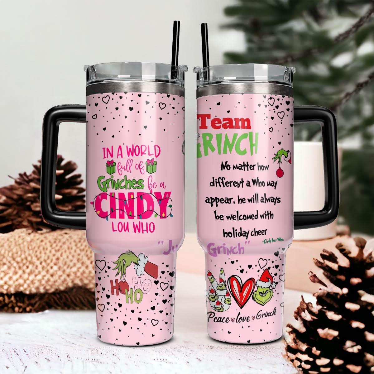 Custom Couple Grinch Movie 40oz Tumbler - 410TT-TB020