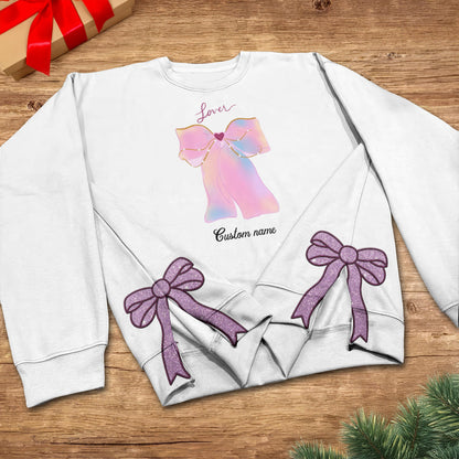 Custom Lover Swiftie Embroidered Side Bow Sweater/ Hoodie - 410TT-SB002