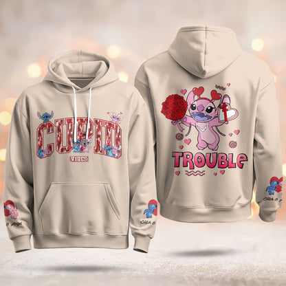 Best Gift For Couple Custom Printed Fleece Hoodie - 412MCTLFH009