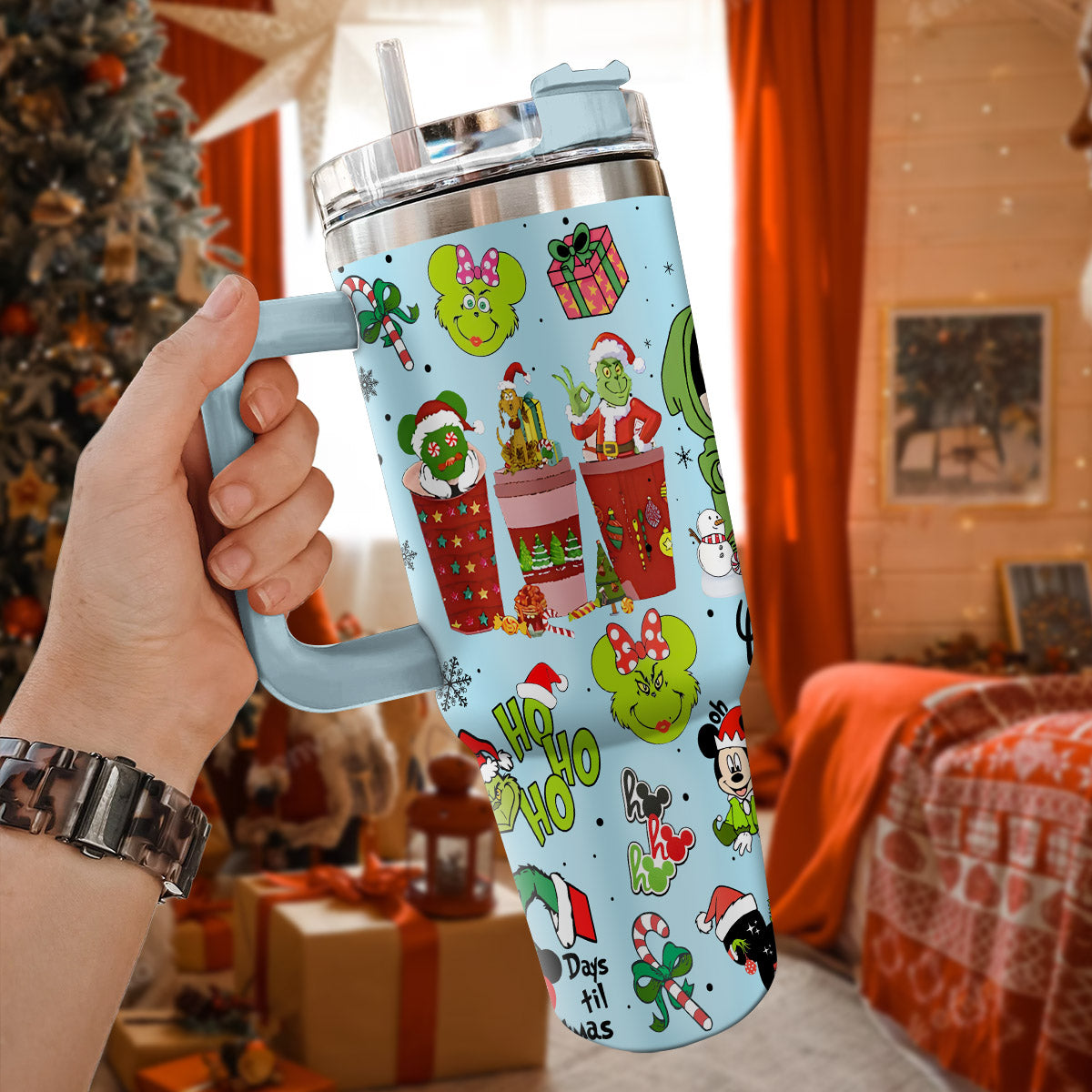 Custom Couple Grinch and Disney Mouse 40oz Tumbler - 410QA-TB039