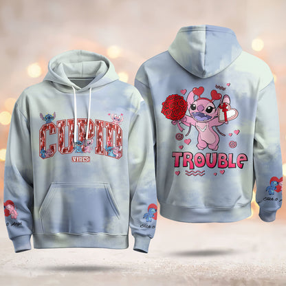 Best Gift For Couple Custom Printed Fleece Hoodie - 412MCTLFH009