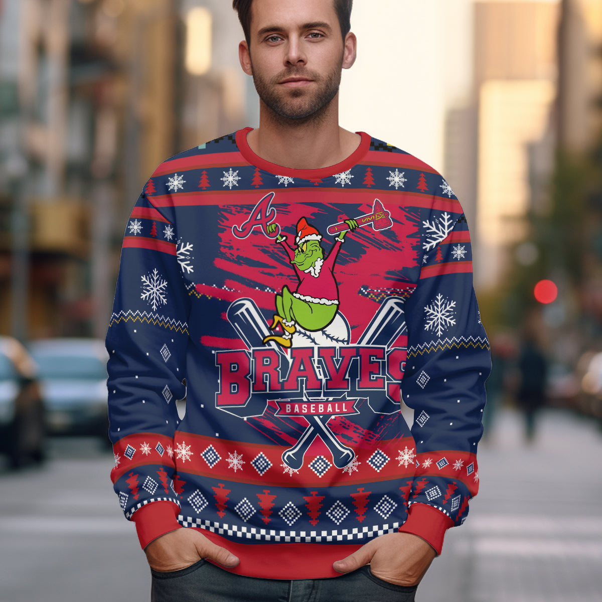 Custom Atlanta Grinch Ugly Sweater - 411TT-US003