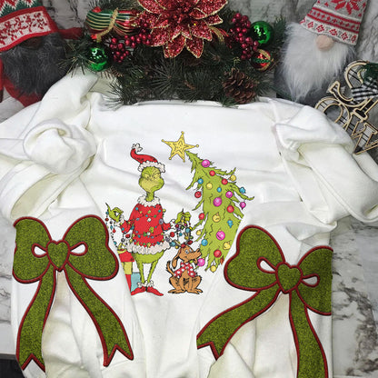 Grinch Side Bow Hoodie/ Sweater - 411TT-SB003