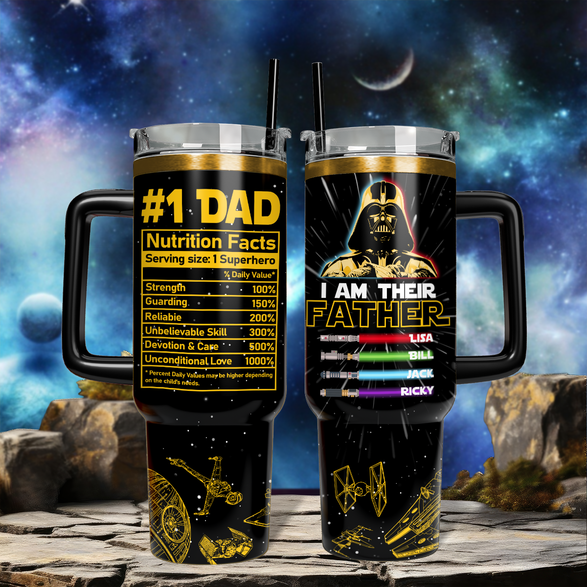 Personalized Lightsabers SW 40oz Tumbler TLA26 - Fathers Day 2024 Gift