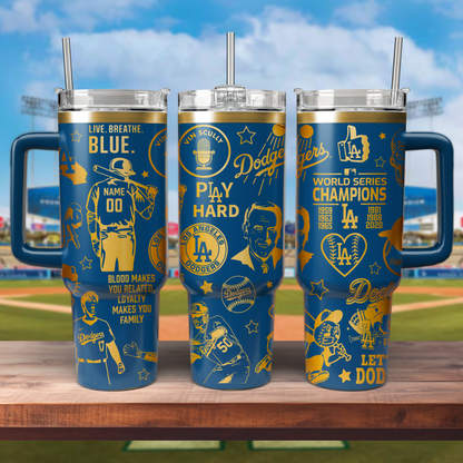 40oz Dodgers Custom Tumbler - Gift For Fans TLA43