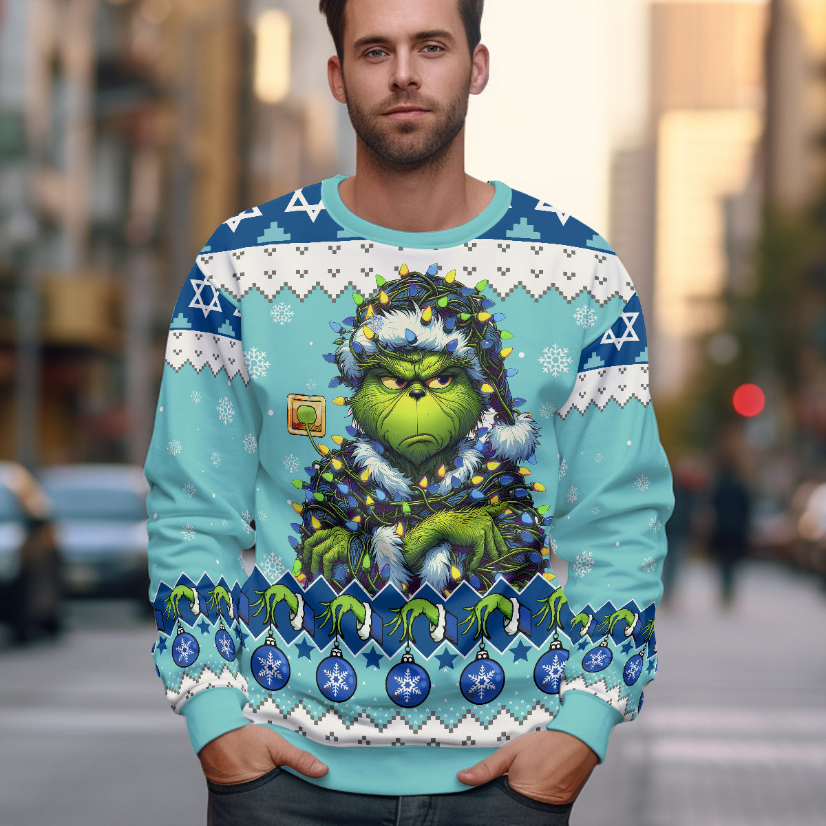 A Best Gift For Fan, Custom Grinch Unisex Ugly Sweater - 411TTHNUS029