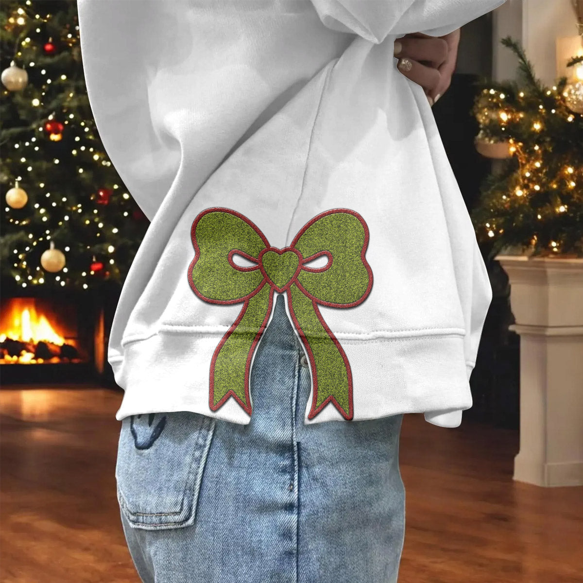 Grinch Side Bow Hoodie/ Sweater - 411TT-SB003