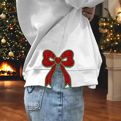 Custom Christmas Snoopy Embroidered Side Bow Sweater/ Hoodie - 411QA-SB012