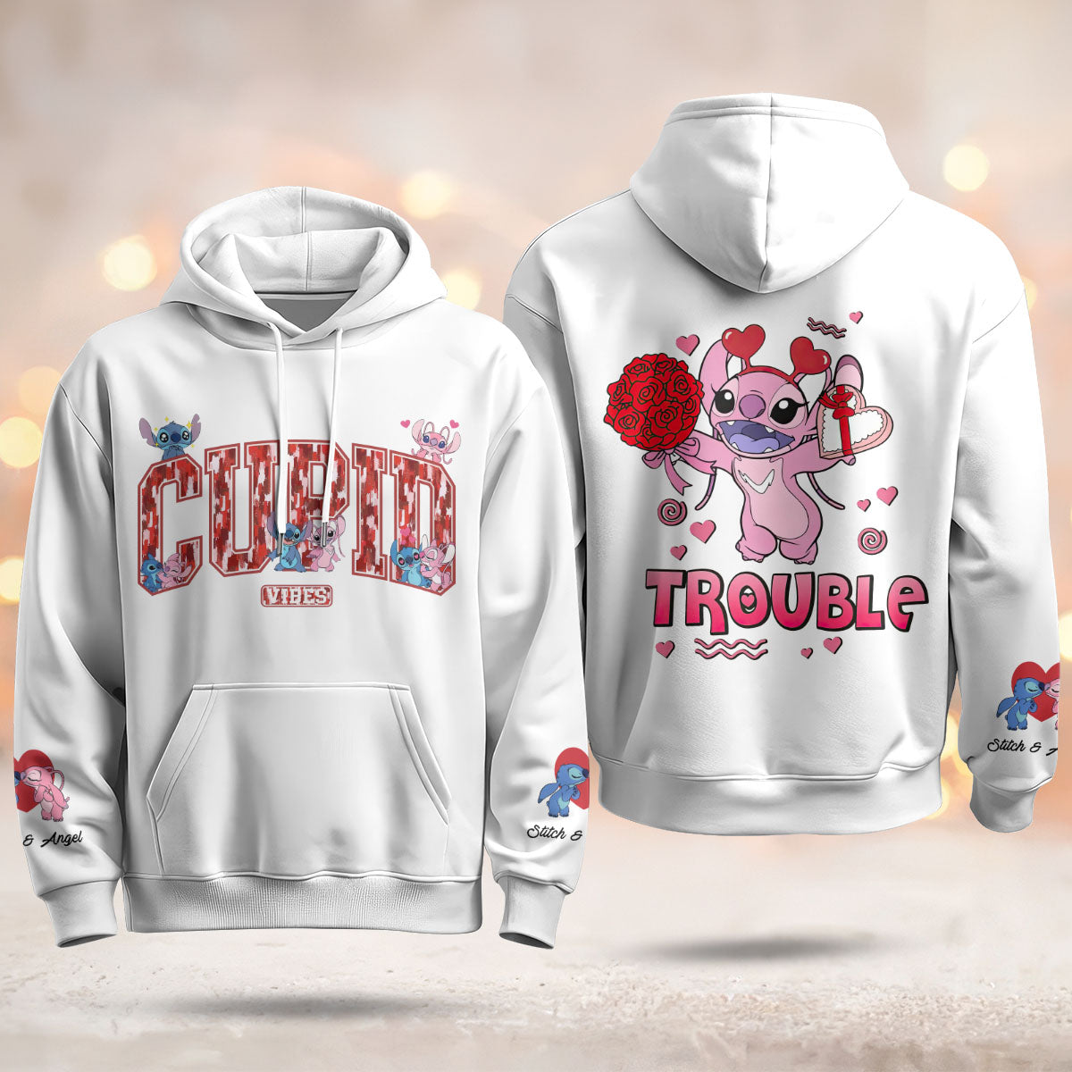 Best Gift For Couple Custom Printed Fleece Hoodie - 412MCTLFH009