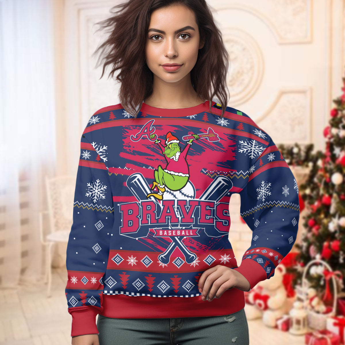 Custom Atlanta Grinch Ugly Sweater - 411TT-US003