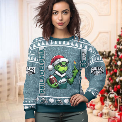 A Best Gift For Fan, Custom Football Teams  Ugly Sweater _ 411MC-US021