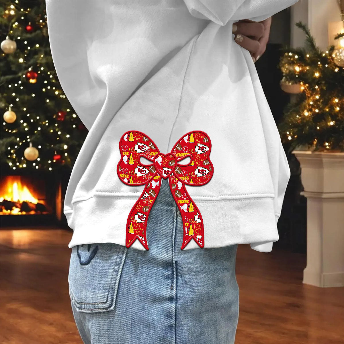 Custom Chiefs Embroidered Side Bow Sweater/ Hoodie - 411QA-SB001