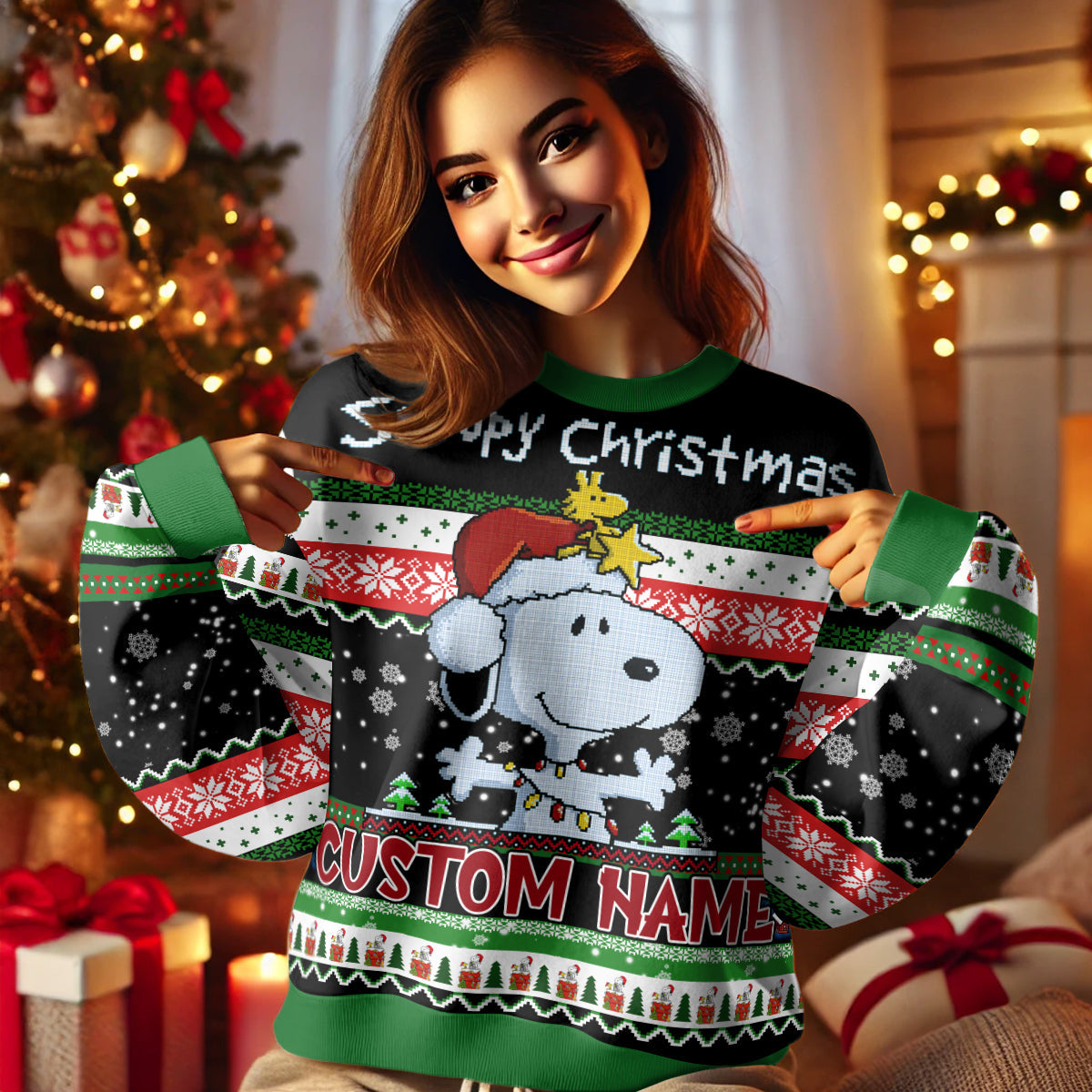 A Best Gift For Fan, Custom Snoopy Ugly Sweater - 411QA-US012