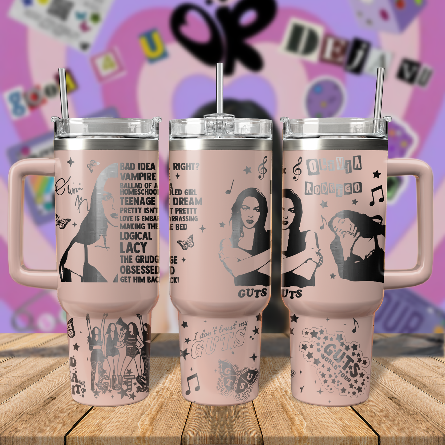 40oz Olivia Rodrigo Tumbler TLA55 - Guts World Tour 2024