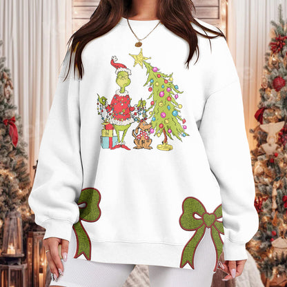 Grinch Side Bow Hoodie/ Sweater - 411TT-SB003