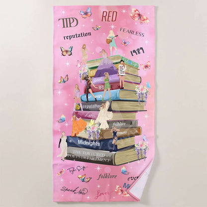 Taylor Swift The Eras Book Collection Beach Towel- 407TTTLBT119