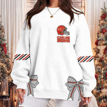 Custom Cleverland Embroidered Side Bow Sweater/ Hoodie - 411TT-SB015