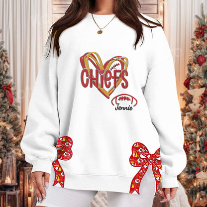 Custom Chiefs Embroidered Side Bow Sweater/ Hoodie - 411QA-SB001