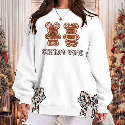 Custom Cookie Disney Embroidered Side Bow Sweater/ Hoodie - 411TT-SB013