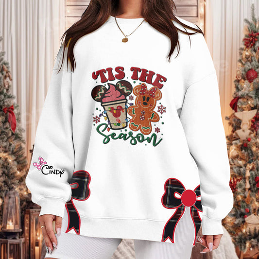 Custom Cookie Disney Embroidered Side Bow Sweater/ Hoodie - 411TT- SB011