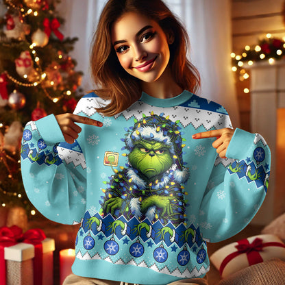 A Best Gift For Fan, Custom Grinch Unisex Ugly Sweater - 411TTHNUS029