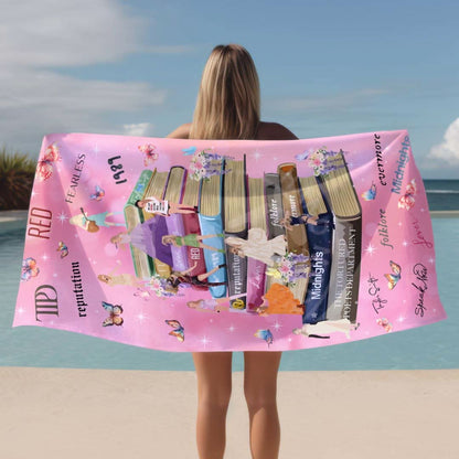 Taylor Swift The Eras Book Collection Beach Towel- 407TTTLBT119