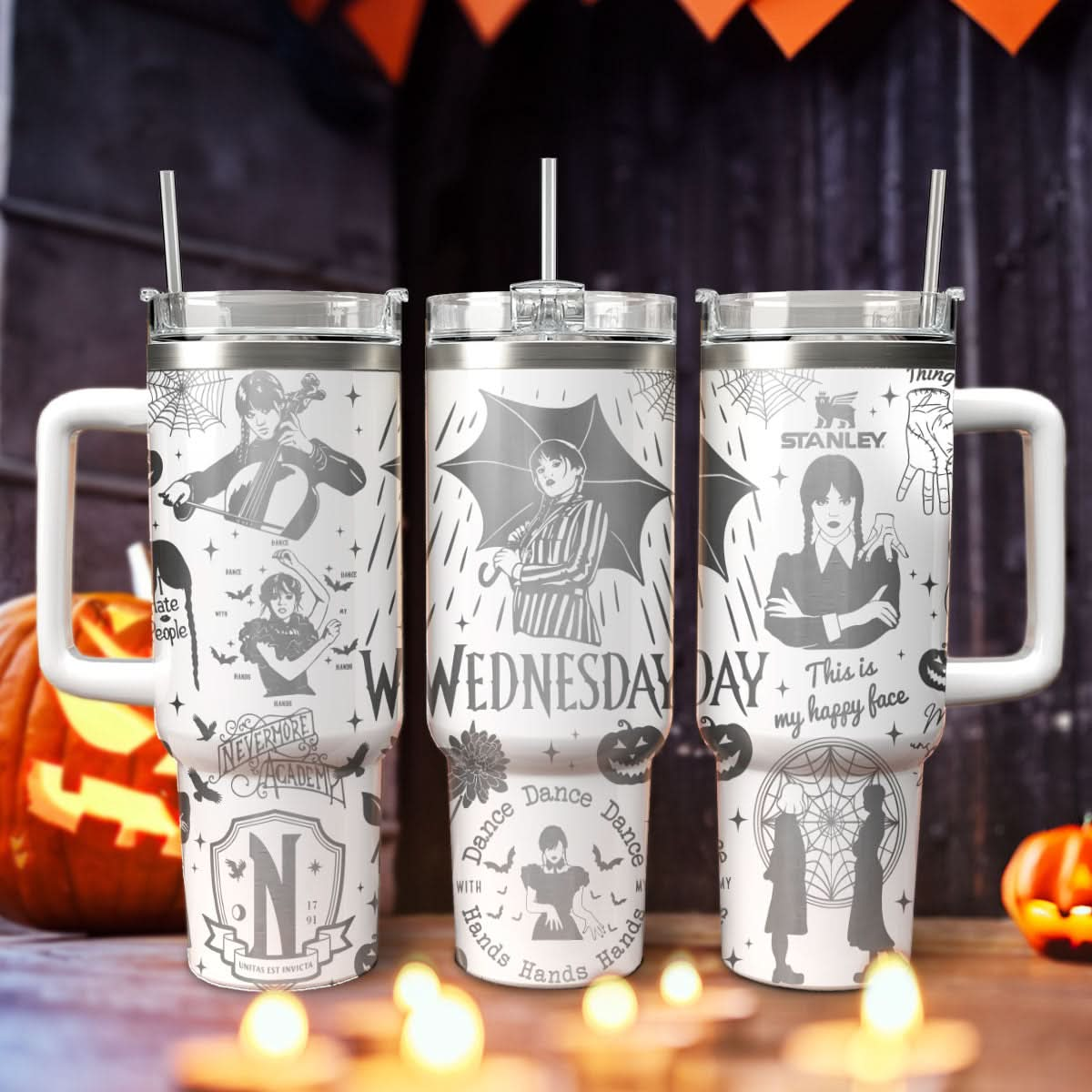 Wednesday Addams 40oz Custom Tumbler - 409HLTLTB182