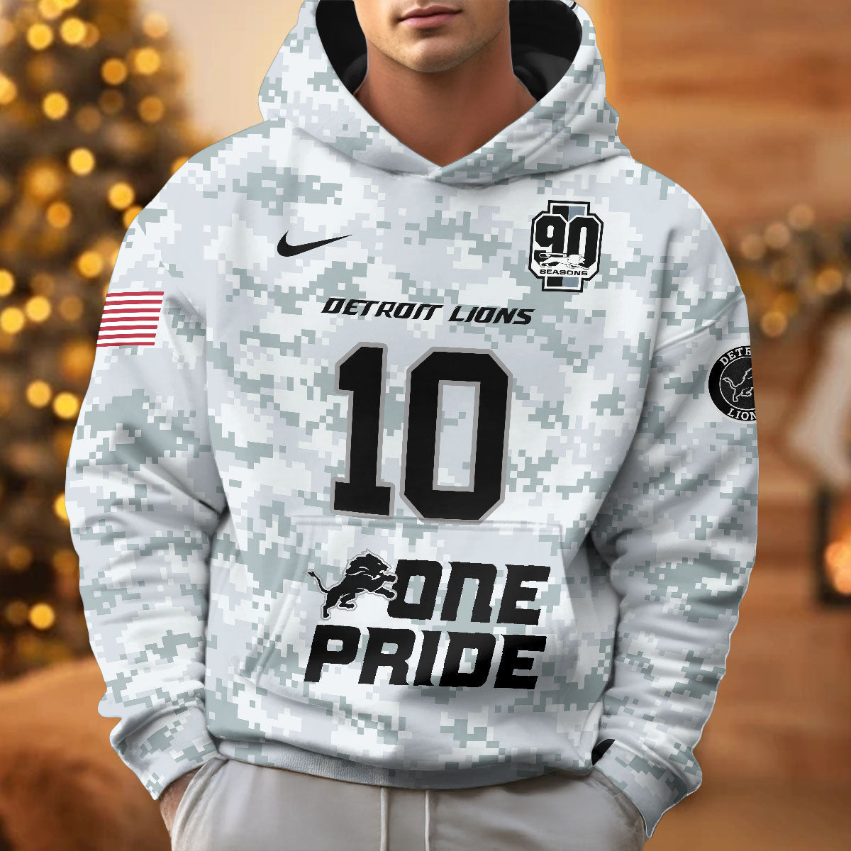 Best Gift For Football Fan, Custom Printed Fleece Hoodie -412MCTLFH003