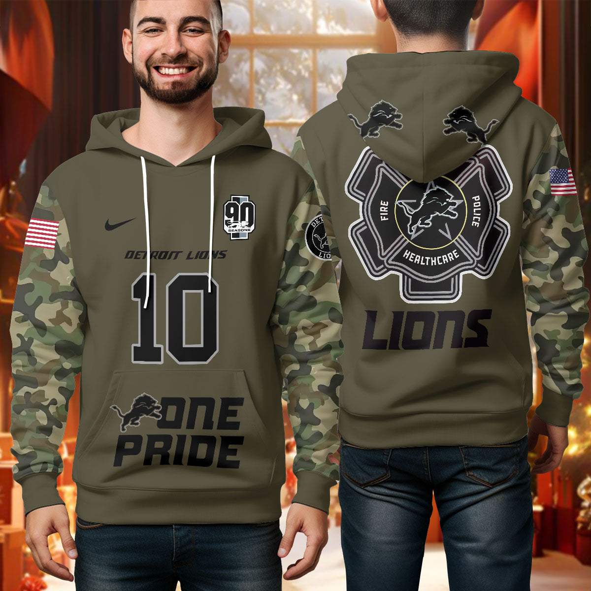 Best Gift For Football Fan, Custom Printed Fleece Hoodie -412MCTLFH003