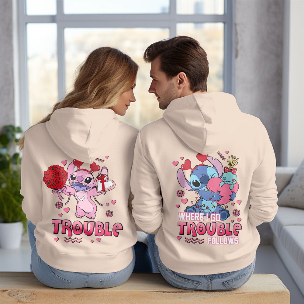 Best Gift For Couple Custom Printed Fleece Hoodie - 412MCTLFH009